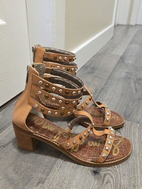 Sam Edelman Studded Leather Heeled Gladiator Shoes